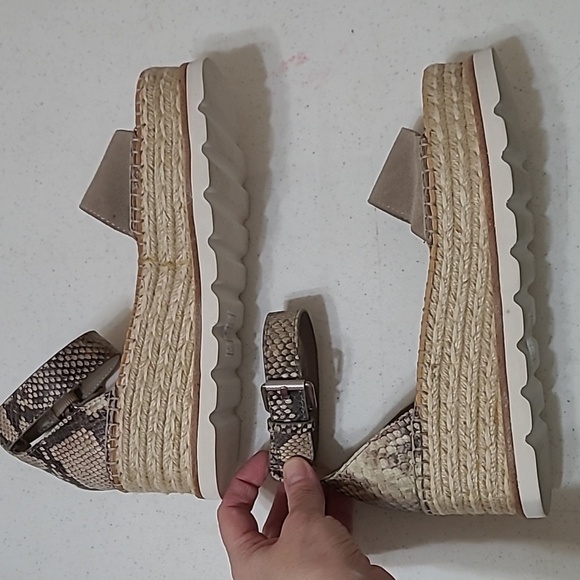 Dolce Vita snakeskin & suede platform espadrilles sandals size 8.5 - Picture 4 of 12